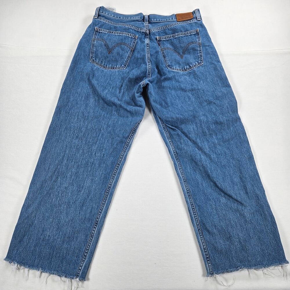 Levi's Premium High Rise Baggy Dad‎ Raw Hem Jeans Women's Size 32 - Picture 9 of 9